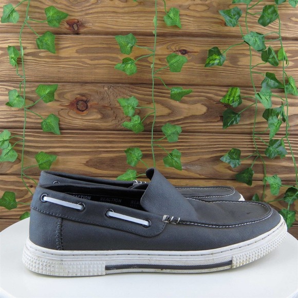 Kenneth Cole Reaction Sz 9.5 Slip-On Gray Fabric Men Slip On Medium (D, M) - Picture 5 of 11
